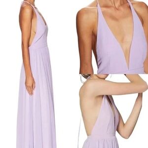 Fame & Partners Moonlight Lavender Backless Halter Dress